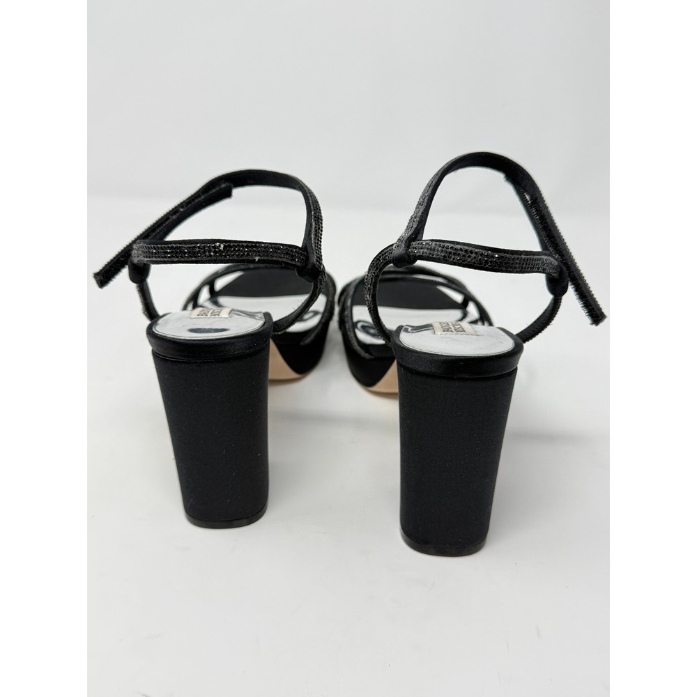 BADGLEY MISCHKA Women's Black Frida Toe Block Heel Heeled Sandal 6.5 Retail $195 - Picture 3 of 8